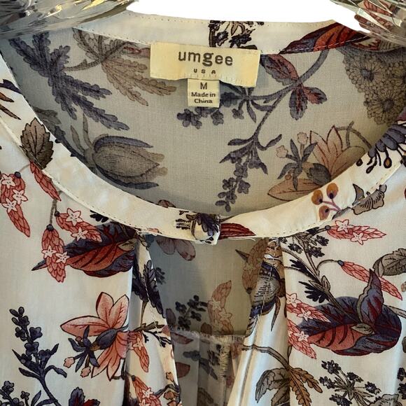 UMGEE Tunic Top Dress M Floral Boho CottageCore Gypsy High Low Hem Anthropologie - Picture 4 of 12